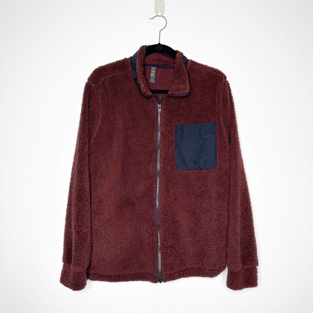 NWT Z by Zella Frosty Faux Shearling Zip-Up Jacket Brown Terrain Men's Size XL